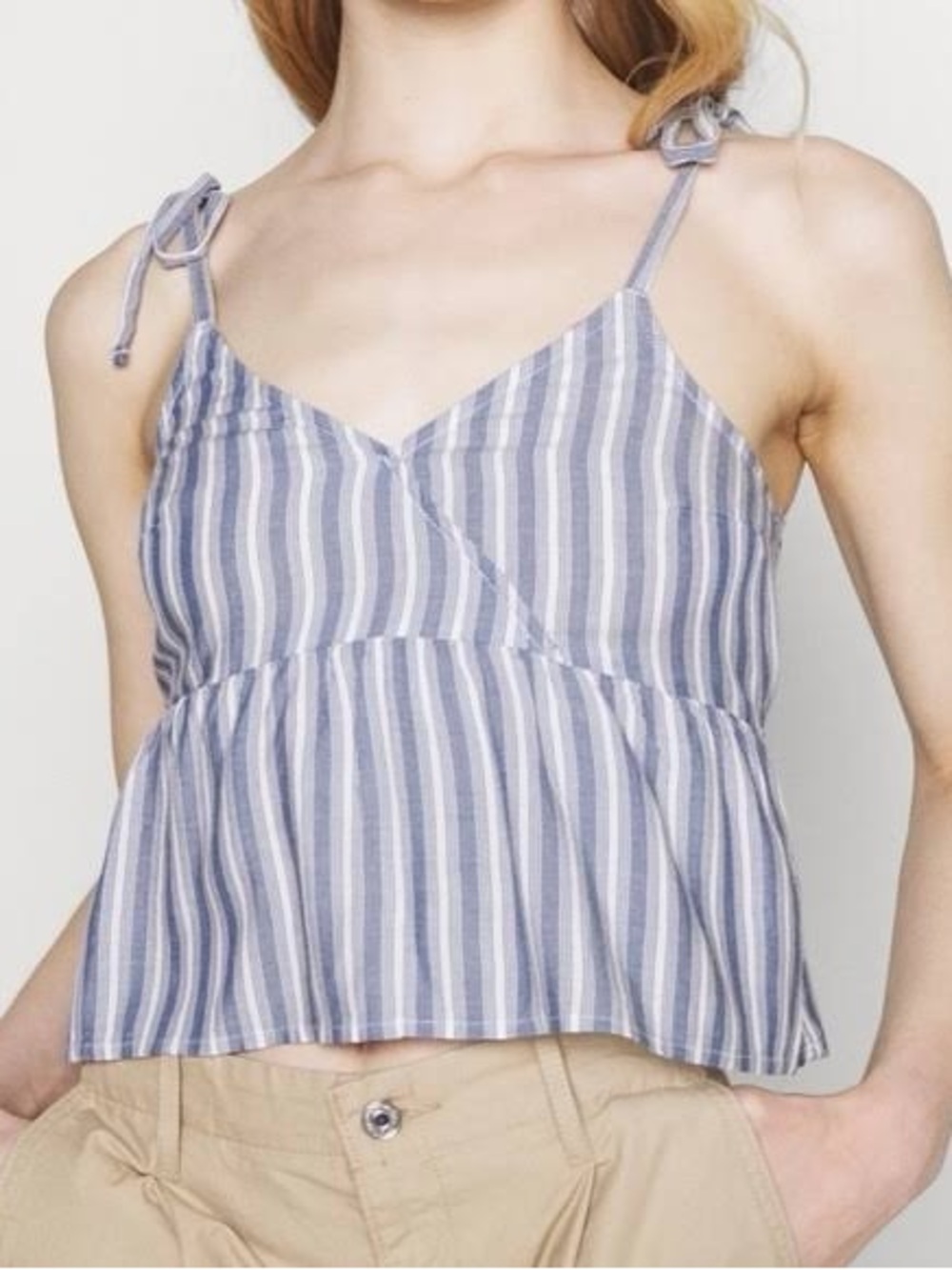 Hollister Striped Blue Tie-Shoulder Cami